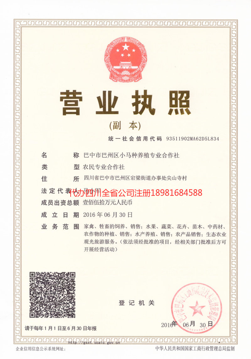 旺苍旺苍小马种养殖专业合作社